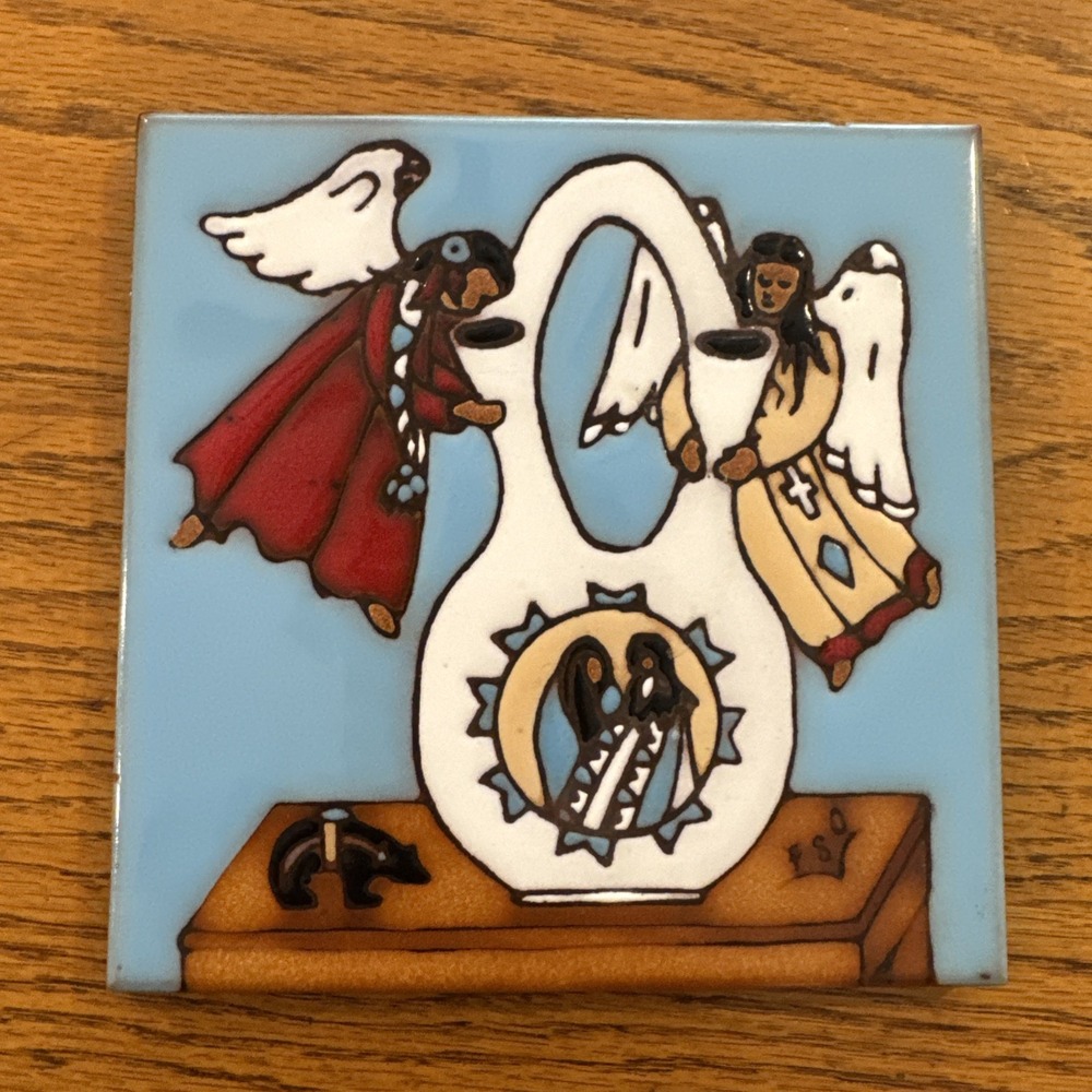 Earthtones Angel Blessings 6 x 6" Tile Native American Trivet